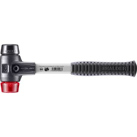 HALDER SIMPLEX Hammer Gefüllter Gummi / Kunststoff mit verstärktem Tempergussgehäuse und Glasfaserstiel - D=40 mm - 3726.040 (1/5)