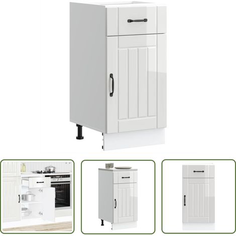 vidaXL Küchen-Unterschrank Lucca Hochglanz-Weiß Holzwerkstoff (1/5)