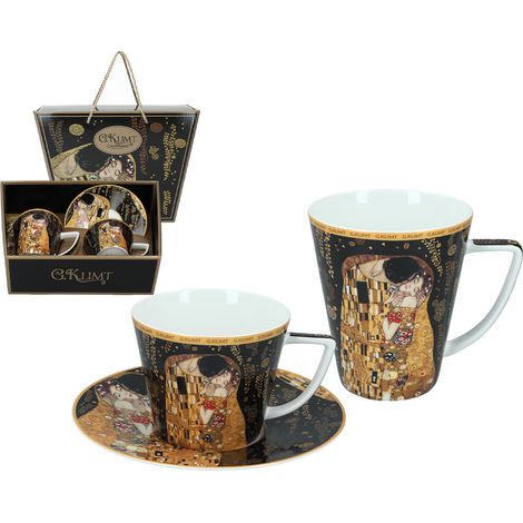 Tassen-Set Gustav Klimt Kuss Carmani Keramik 2 (1/5)