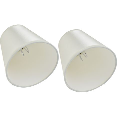 2 abat-jour modernes en tissu avec pince pour lustre, applique ou lampe de table à douille E14, PT11, beige (1/5)