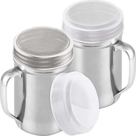 Saupoudreur en acier inoxydable 2 pièces - Porte-cure-dents avec grille - Porte-épices (1/5)