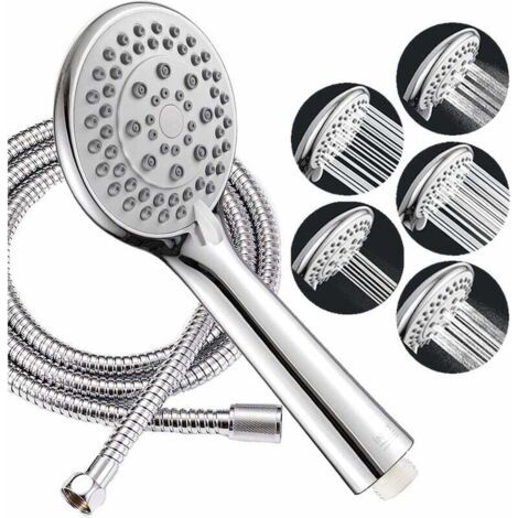 Large shower head, water-saving bathroom shower heads, anti-limescale shower head, 150 cm flexible stainless steel hose