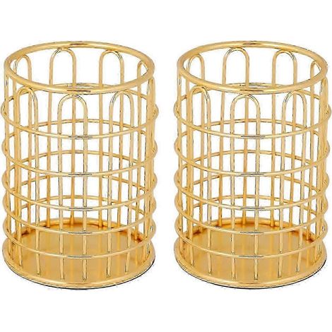 Meuble de rangement en maille compatible et suffisamment spacieux, design ouvert, idéal pour ranger stylos et ustensiles de bureau, fil métallique durable avec électroplacage, design moderne, convient (1/5)
