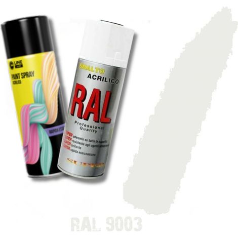 Bomboletta Spray Bianco Segnale Ral 9003 Acrilico Vernice Brillante Lucido Graffici