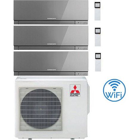Climatizzatore Condizionatore Mitsubishi Kirigamine Zen Wifi Argento Trial Split Inverter 9000 + 9000 + 9000 BTU con U.E. MXZ-3F54VF classe A+++ /A++ NOVITÁ (1/2)