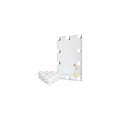Kit d’éclairage LED Hollywood pour miroir de coiffure, avec variateur de luminosité et bloc d’alimentation, bande LED branchée de 2 m (miroir non inclus) (1/5)