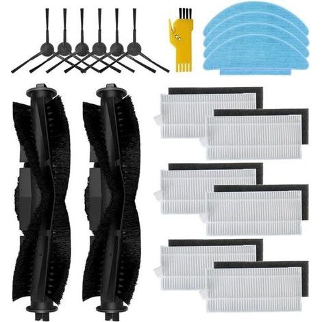 Kit de accesorios para aspiradora robot Tikom L9000 Piezas de repuesto 18 paquetes 2 cepillos principales, 6 filtros, 6 cepillos laterales, 4 mopas (1/4)