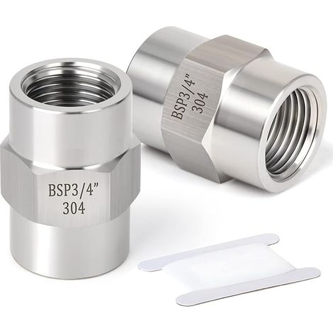 3/4" Manchon Hexagonal, Adaptateur de Raccord de Tuyau en Acier Inoxydable 304 pour Plomberie