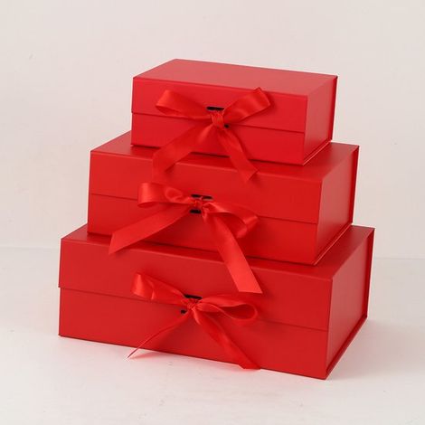 Eine wunderschön gestaltete elegante faltbare Geschenkbox mit Deckel Magnetverschluss und Schleife perfekt für Hochzeiten Geburtstage und alle 34 34 (1/5)