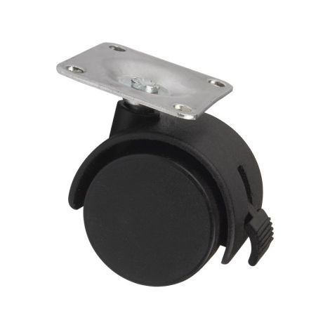 Rueda de plástico con placa de 42 mm y freno con diámetros desde 30 mm hasta 50 mm                          50 mm