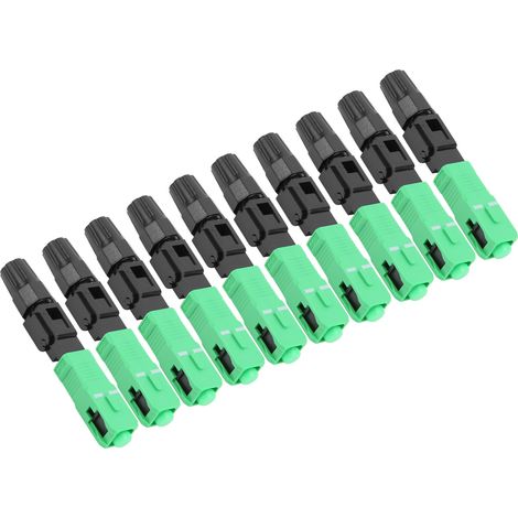 50 adaptateurs de connecteurs rapides à fibre optique SC/APCC pour communication par fibre optique (vert) (1/5)