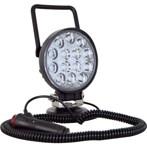 4 pouces Rond Portable LED Lampe De Travail 42W Offroad Projecteur Allume cigare Interrupteur avec Support de Base Magnétique pour SUV Remorque Tracteur Camion Ingénierie Maintenance Camping (1/5)