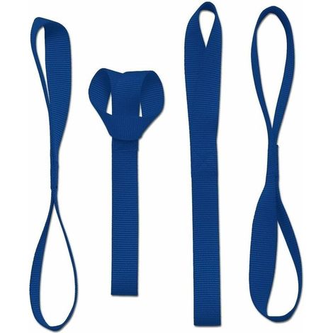Lot de 4 sangles d'arrimage souples pour VTT, UTV, motoneige, moto et moto tout-terrain Bleu 46cm (1/5)