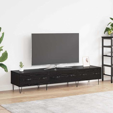 vidaXL  TV Cabinet  Black Oak 150 x 36 x 30 cm Engineered Wood