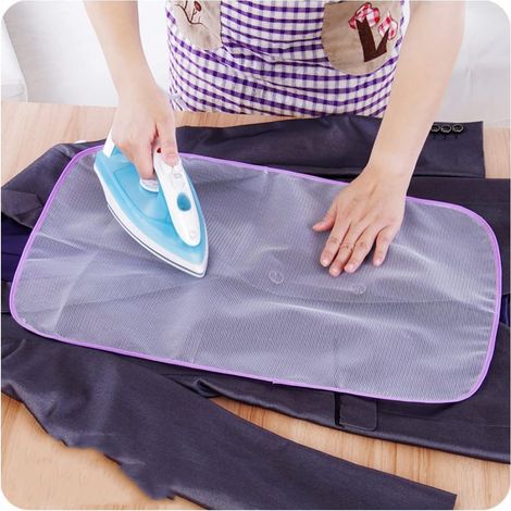 Tissu de pressage pour repasser la maille brûlée, tampon isolant de protection, tissu en maille de protection pour le repassage (blanc - paquet de 2) (1/5)