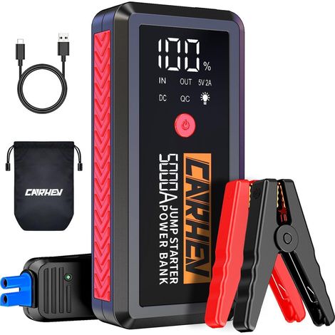 Starthilfe Powerbank 5000A für PKW, 12V Autobatterie Booster, bis 8.0L Benzin/Diesel (1/5)