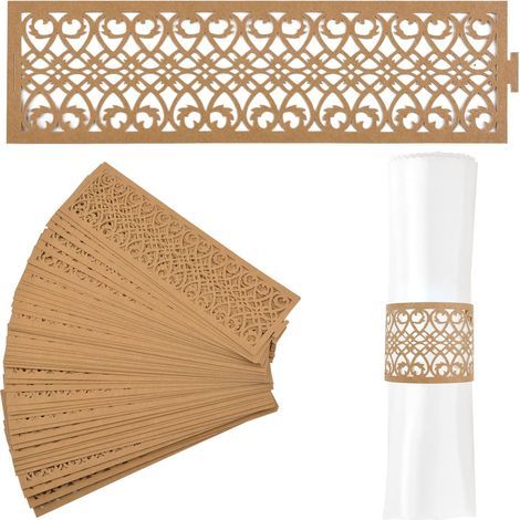 50 ronds de serviette creux en papier kraft, ronds de serviette en papier pour W