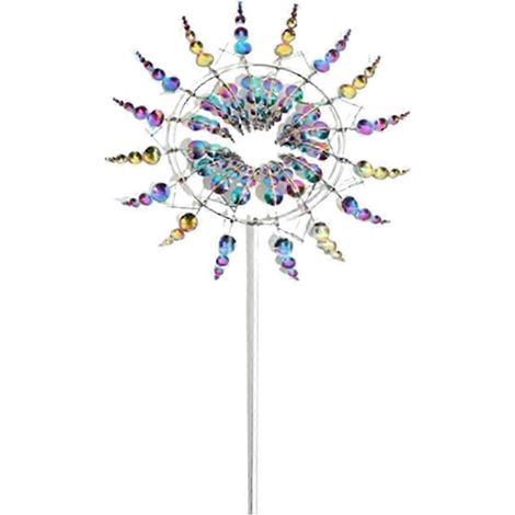 Moulin à vent décoratif rotatif en métal coloré pour jardin, carillon éolien, décoration extérieure pour cour ou patio, girouette (1/5)