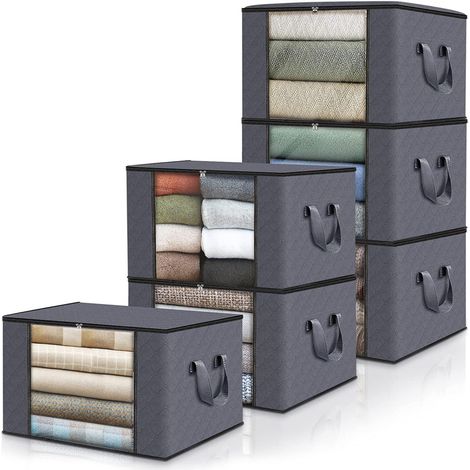 Storage Bag, 6PCS Foldable Garment Bags, 84L Mold-Resistant and Moisture-Proof Storage Bags for Bedding, Duvets, Blankets etc (1/5)