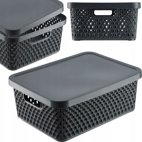 KADAX Cestino con coperchio Scatola portaoggetti organizer 12 litri (1/5)