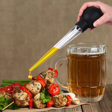 Pipette à huile avec pinceau pour dinde, basteur barbecue poulet, tube à grillade, ustensiles de cuisine (1/5)