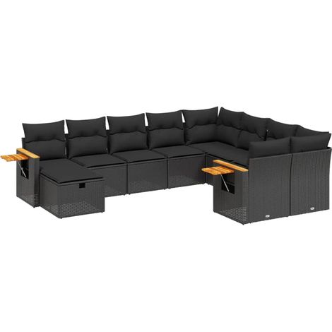 Maison Exclusive - Patio Sofa Set 8 plaza Black (1/5)