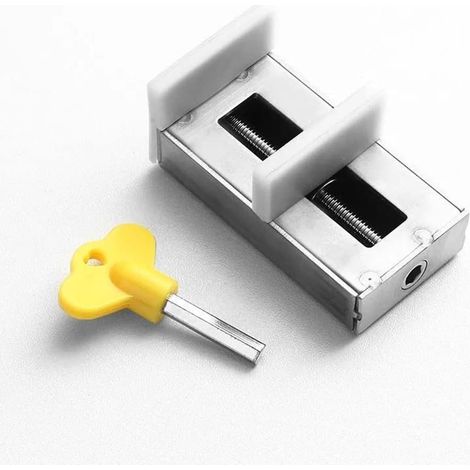 Butée de verrouillage de fenêtre de porte coulissante épaisse réglable, sécurité antivol, sécurité enfant, rails libres en plastique, acier et aluminium, limite de fenêtre, porte antidérapante. (1/5)