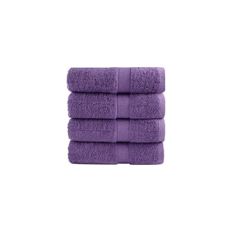 Hochwertige Badetücher, 4er-Set, lila, 30 x 30 cm, 600 g/m² - Crezuo