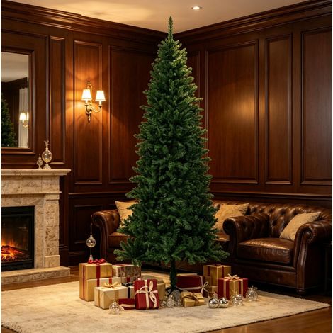 Árbol de Navidad artificial de 210 cm verde con 865 ramas de PVC y estructura metálica estable, decoración reutilizable para interior  CHICFURN, ideal para hogar y piso (1/5)