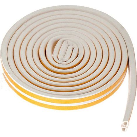 3Pcs Joint d'Étanchéité Auto-Adhésif Type D pour Portes et Fenêtres - Blanc, Isolation Acoustique (1/5)