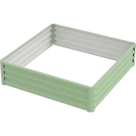 Carré Potager Carré 120x120x30 cm Vert, Bac de Culture en Acier pour Jardin et Potager (1/5)