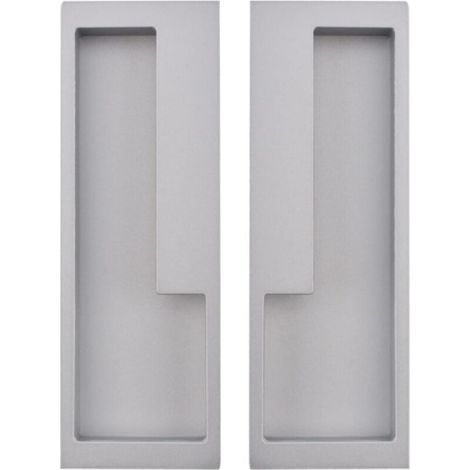 Lntyq Poignée en alliage de zinc, 2pcs Poignée de porte coulissante encastrée, Poignée de porte simple et moderne pour tiroir coulissant de grange, placard et armoire (Argent) (1/5)