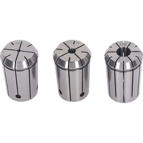 Lot de 3 mandrin porte-pince ressort acier ressort OZ25 1/2 1/4 1/8 avec clé pour fraiseuse (1/5)