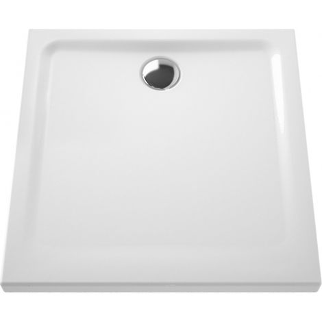 Vitra – Receveur de douche carré 80x80cm en céramique – Antidérapant – Installation encastrée ou posée – Bonde diamètre 90mm (1/5)