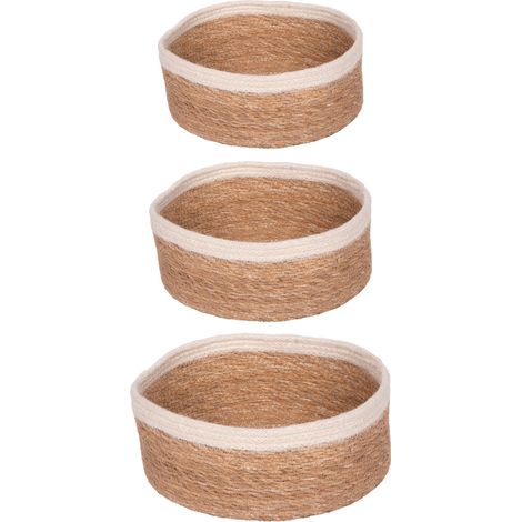 Table Passion - Set de 3 paniers ronds Liserai blanc