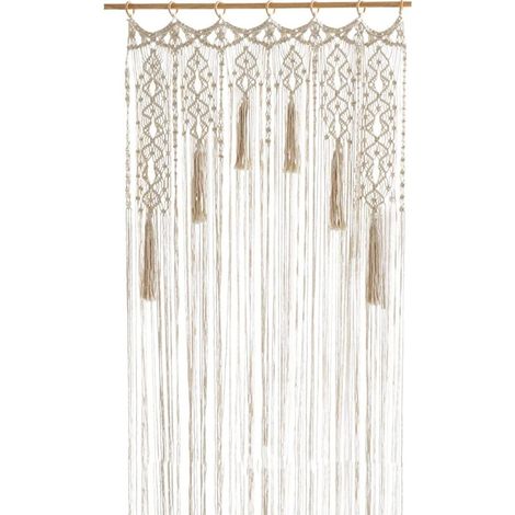 Mur et la Porte, tissée à la main Baumwolltürvorhänge, les Portes et les Rideaux pour la salle de Séjour, Chambre à coucher, Mariages,beige 85x200 cm (1/5)