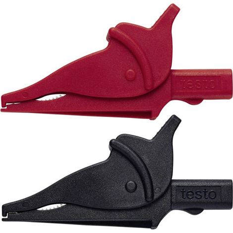 testo 0590 0008 Krokodilklemmen-Set Buchse 4 mm CAT III 600 V Schwarz, Rot