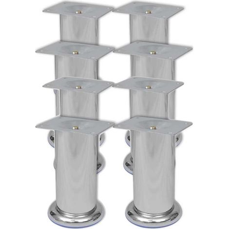 vidaXL 8x Patas de sofá redondas cromadas 120 mm (1/3)