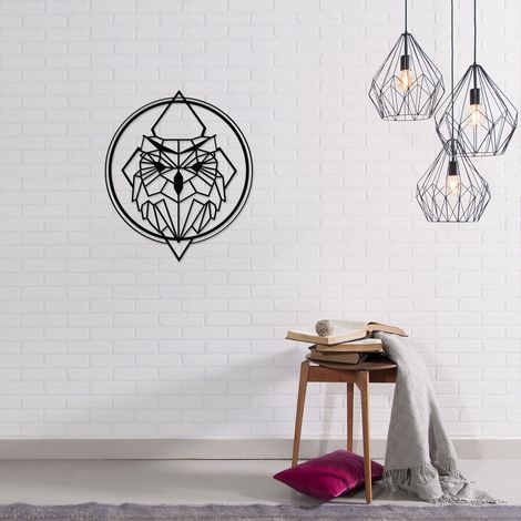 METAL WALL ART NO:45 OWLY - Black
