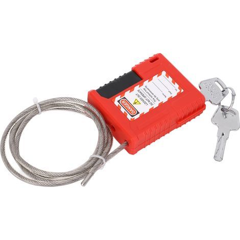 Loto 1m Stainless Steel Locking Cable + Padlock - Industrial, Chemical, Electrical Safety (1/5)