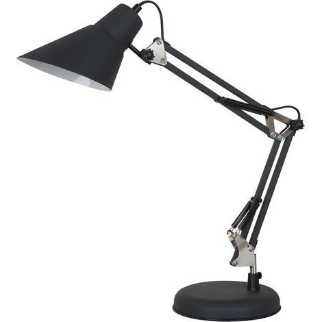 Lampe de bureau Italux Jason industrielle graphite E27