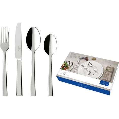 Villeroy & Boch Victor Servizio di Posate per 12 persone, 68 Pezzi, Acciaio (1/3)