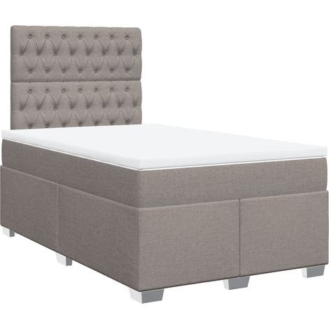 Maison Exclusive - Sommier à lattes de lit avec matelas taupe 120x190 cm tissu (1/5)