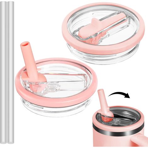 2 Pack 40oz Tumbler Flip Lids avec Paille de remplacement pour Stanley Cup, polyvalent et pratique, pour un usage quotidien (1/5)
