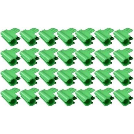 Lot de 40 clips pour serre de jardin,clips pour tube d'ombrage de jardin pour support saisonnier des plantes, filet à oiseaux, filet de jardin, accessoires en tissu d'ombrage (11 mm) (1/5)