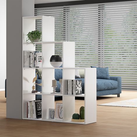 Treppenregal Aramis, Weiß, 103.5 x 144 cm 9 Fächer, Vicco