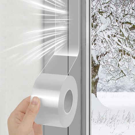 Joint Isolation Ruban D'étanchéité Pour Porte et Fenetre 3cmX10M, Isolant Fenetre Anti Froid, Transparente Autocollant Bande Etancheite pour Fenêtre d'hiver Anti Vent Poussière l'air Froid (1/5)