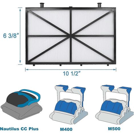 Lot de 4 cartouches filtrantes de rechange compatibles avec les robots nettoyeurs de piscine Dolphin Nautilus CC Plus, M200 / M400 / M500, référence 9991432-R4 (1/4)