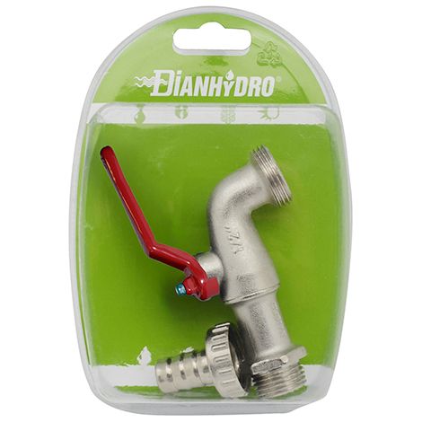 RUBINETTO A SFERA CON PORTAGOMMA BLISTER- 1/2 DN 10 PN 16- FAIDF- pezzi 1