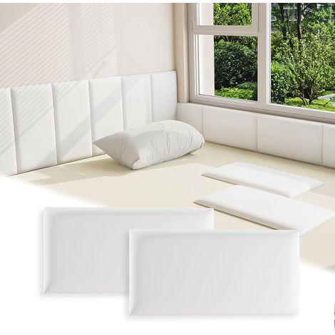 Set di 8 tatami autoadesivi bianco sporco Tappetini, adesivi murali anticollisione per schienali - 20 x 40 cm (1/5)